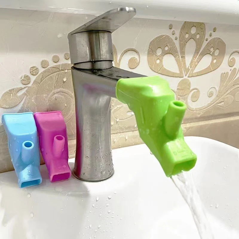 Bathroom Sink Nozzle Faucet Extender Rubber Elastic Water Tap Extension Kitchen Faucet Accessories For Children Kid Hand Washing