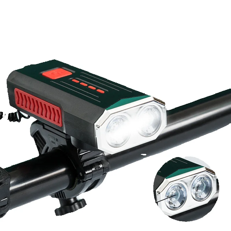 Bicycle mountain bike USb charging with horn power display headlight riding flashlight equipment_voghion.com