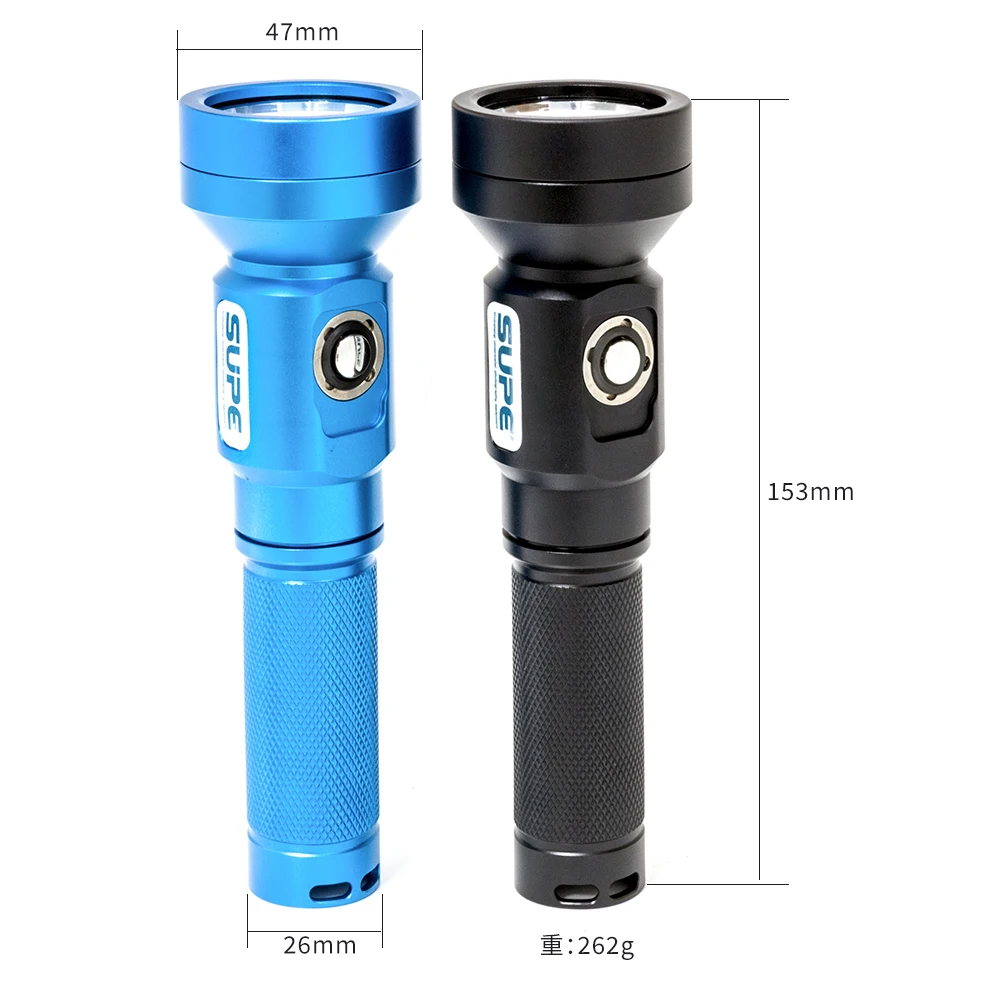 Supe scubalamp rd90t 1800ルーメン水中サーチライトスキューバ