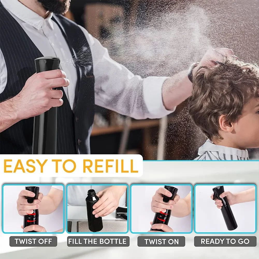 200ml Hairdressing Spray Bottle Barber High Pressure Water Can Salon Refill Bottle Beauty Atomizer Container