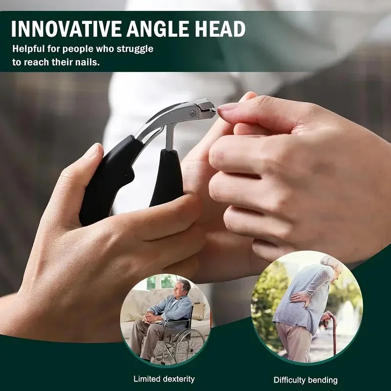 Stainless Steel Nail Clipper Curved Large Opening Anti-splash Nail Trimmer Ergonomic Design Pedicure Tools Men & Women