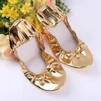 USHINE Leather Ballet Bellly Slippers Dance Shoes Split-Sole Gymnastics Yoga Shoes Kids Girls Women 2