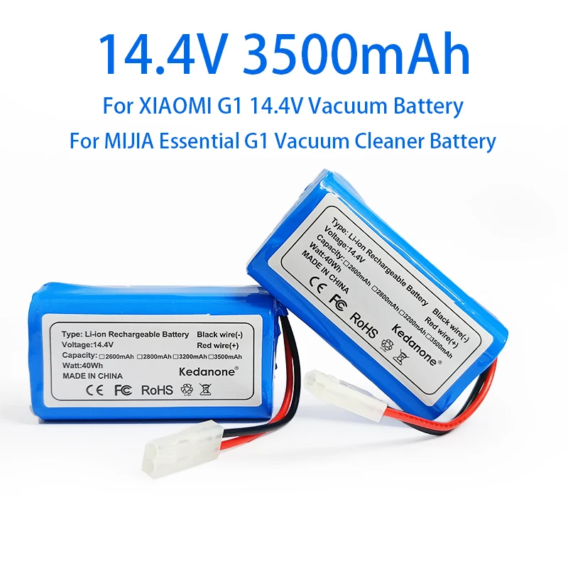 

4S1P 18650 14.4V 3500mAh Rechargeable Lithium Battery,For Xiaomi G1 Robot Vacuum Mop Cleaner 14.4V Li-ion Battery