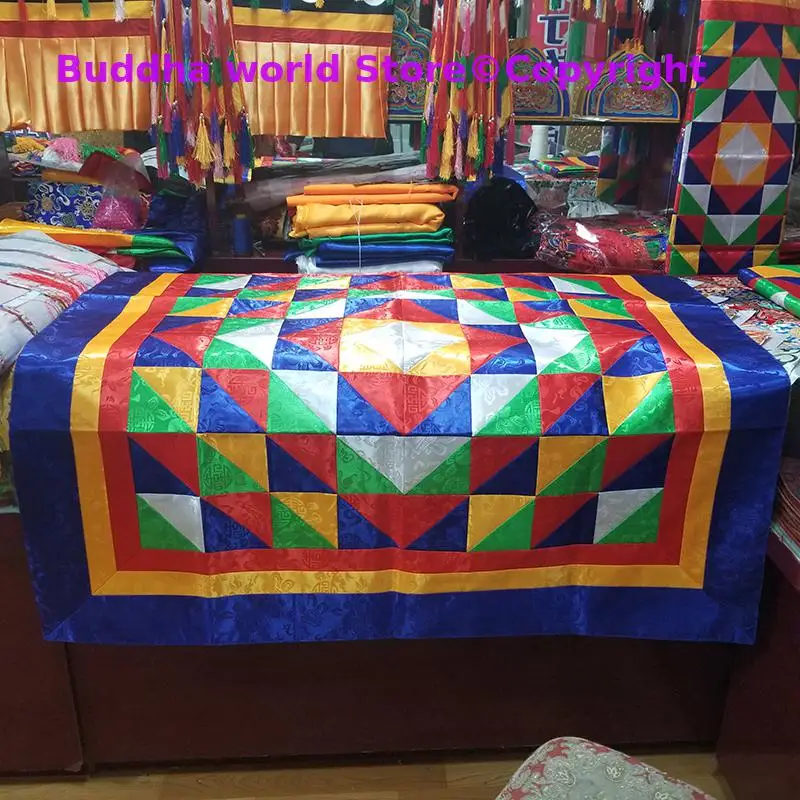 

Wholesale Buddhist supply Buddhism Tibet Nepal family hall Temple Auspicious Embroidery Buddha statue Altar cover Table cloth