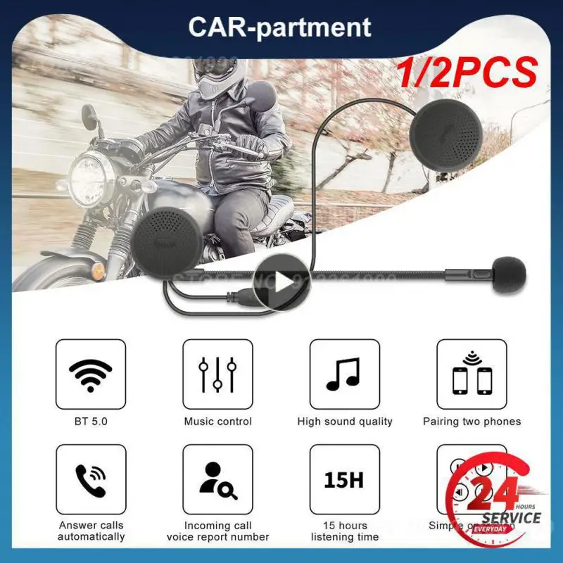 

1/2PCS robot Moto Helmet Headset Bluetooth 5.0 Ultra-thin Motorcycle Earphones Wireless Speaker Headphone Handsfree Call Music