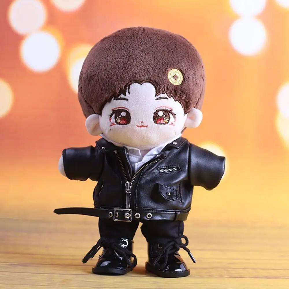 PU Leather Winter Coat for 20cm Dolls Handmade Jacket