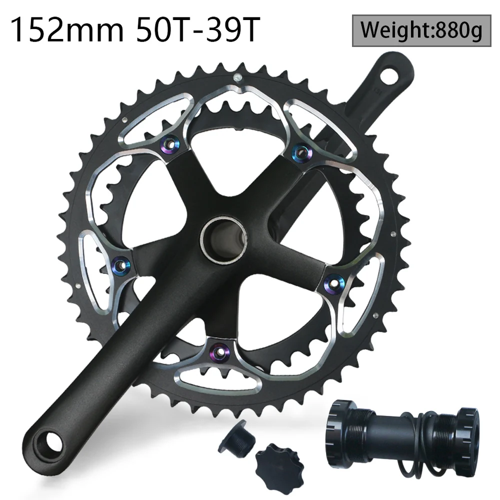 130 BCD Kurbelgarnitur 2*10/11 Geschwindigkeit Rennrad Doppelkettenräder 50T/39T Kettenblatt 152mm/165mm/170mm Hohlkurbel BB68 Klappfahrrad – Detail 1