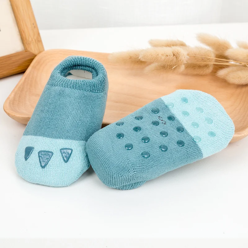 Baby Boys Girls Soft Socks Rubber Anti Slip Floor Socks Cartoon Bear Paw Infant Kids Ankle Thicken Warm Indoor Cute kids socks