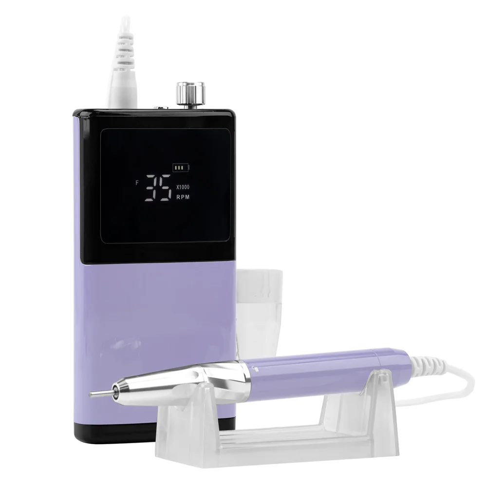 브러시리스 85W 네일 드릴 충전식 35000RPM 매니큐어 전동기계 저소음 모터..