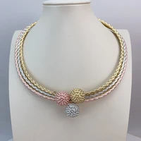 Grand collier audacieux de Style Simple brésilien, ensemble de bijoux de mariée africaine de luxe de qualité pour femmes, cadeaux de fête FHK22826 2