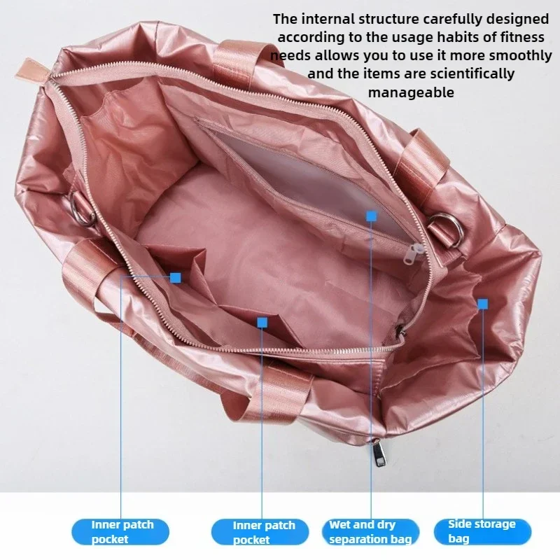 Women Gym Bags Waterproof Sports Swimming Yoga Mat Pink Weekend Travel Duffle Bags for Women Sport Fitness Shoulder Handbag 6