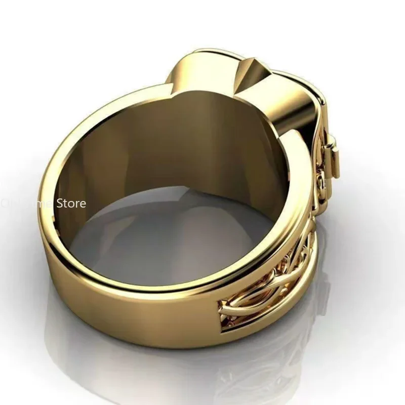Vintage Punk Men's Ring Secret Compartment Carved Micro Set Zirconia Ring Pirate Jewelry finger rings fashion rings fashion ring metal rings punk rings stackable rings