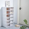 1 Piece Shoe Storage Box With Clear Door Space-Saving Shoe Rack Sturdy Clear Plastic 4