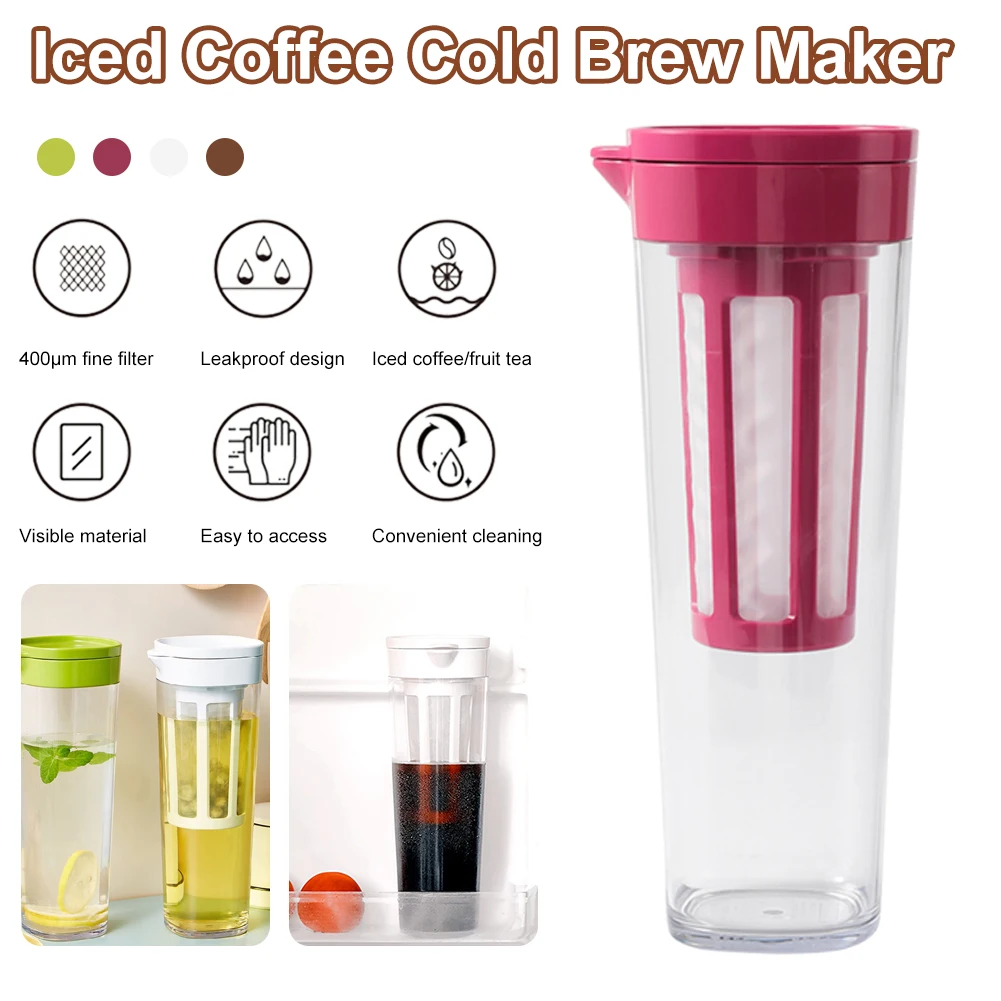 

New 1100ML Cold Brew Iced Coffee Maker Heat-Resistant Ice Drip Maker Pots Cold Tea Bottle Sealed Ice Espresso Filter Bottle