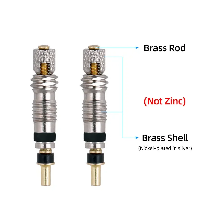 Brass Presta Bicycle Valve Core Set 2/6/12PCS CNC MTB Road Bike Tube Replacement Parts Service Tool