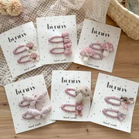 Girls Hairpins Early Spring Pink Children's Butterfly Hair Clip Sweet Beauty Children's Rabbit Mushroom Bangs Broken Hairclip