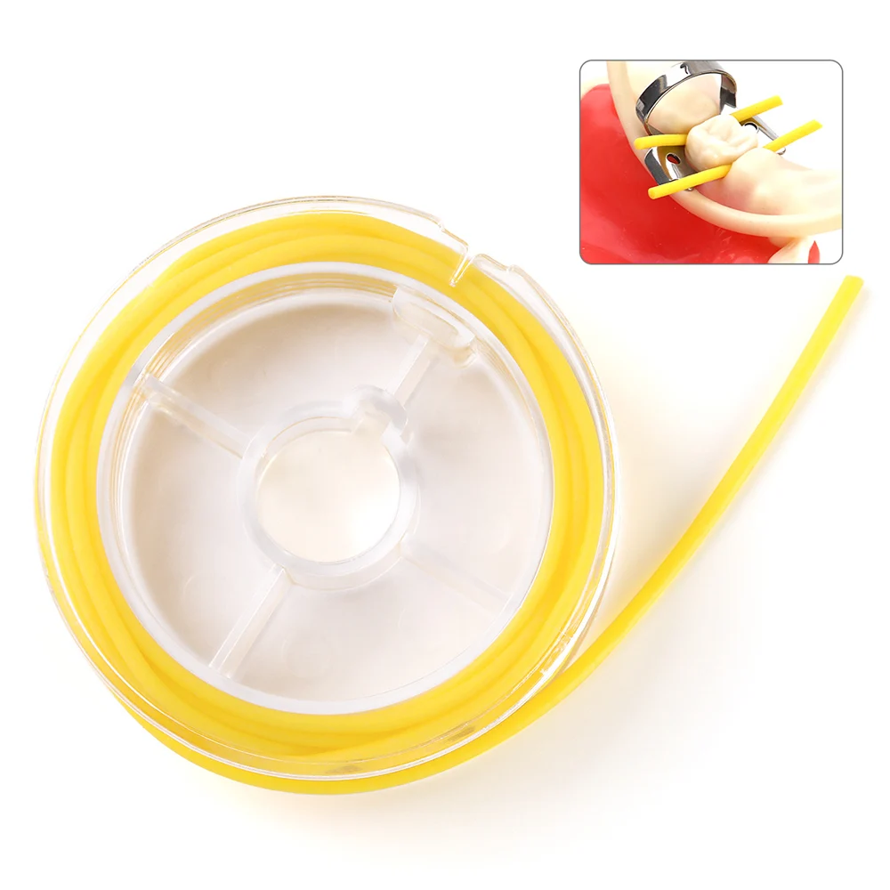 JOY DENTAL Kofferdam-Stabilisierungskordel, mittlere Größe, Durchmesser 1,8 mm, Keile, Linienklemmen, Elastische Folien, 2,1 Meter, Gelb – Detail 5