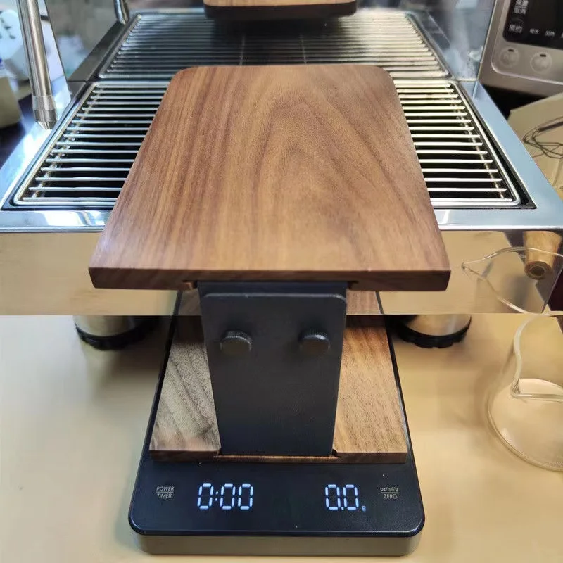 

Walnut wood scale frame Italian electronic scale with elevated coffee scale frame waterproof scale rod protection frame