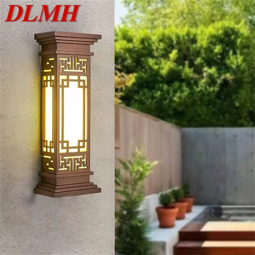 DLMH Outdoor Light LED Chinese Style Wall Sconces Lamp Waterproof for Home Balcony Classical