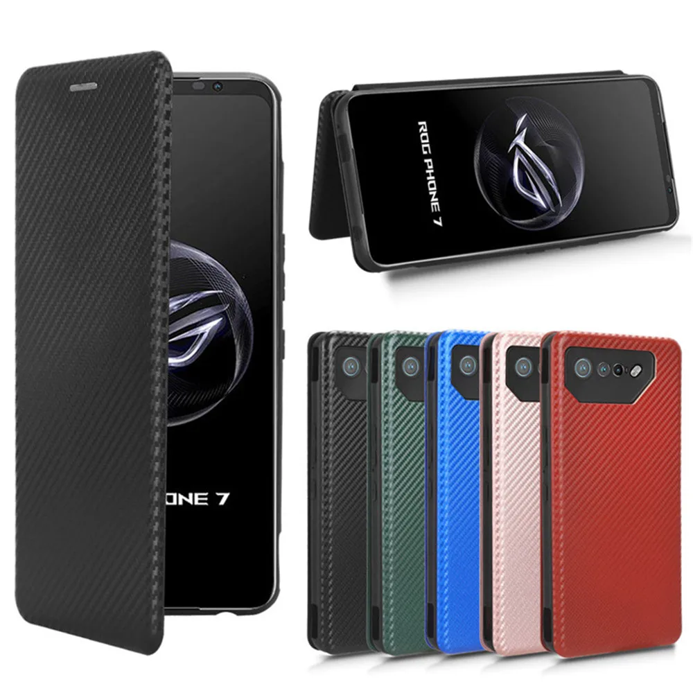 

Роскошный флип-чехол из углеродного волокна для Asus ROG Phone 7 Ultimat, Магнитная Адсорбция, чехол для телефона Asus ROG Phone7 ROG7