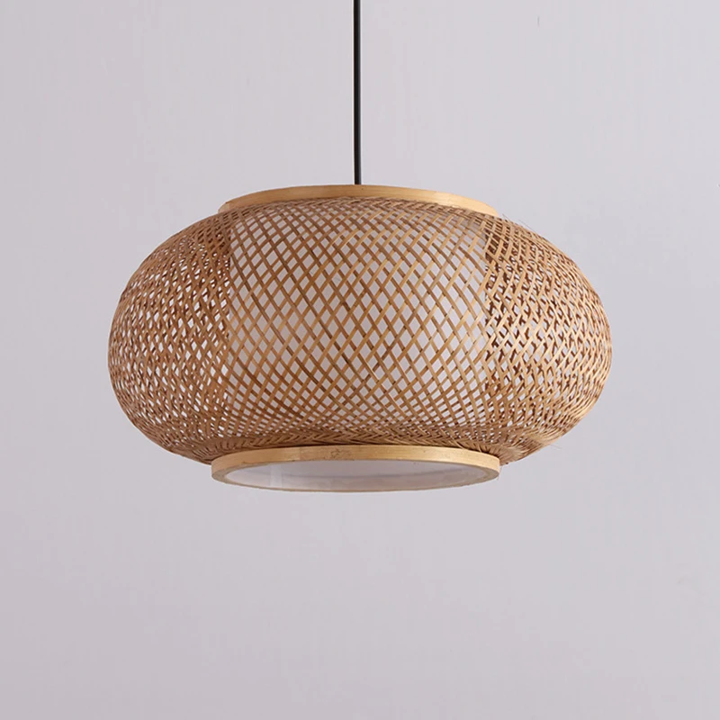 

ARTURESTHOME Handmade Woven Lantern, Rattan Lampshade, Bamboo Creative Chandelier, Bedroom Kitchen Lamp, Room Decor