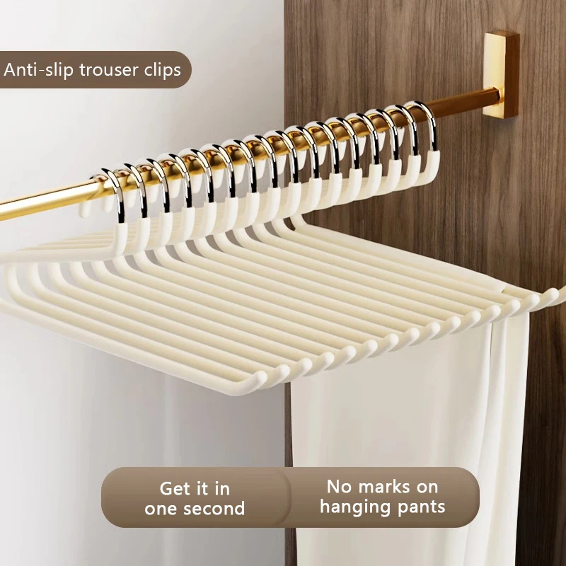 10개 구스 타입 딥 메탈 바지 걸이 옷장 기숙사 텔레스코픽 Z 타입 여성용 옷걸이 다층 수납 바지 걸이