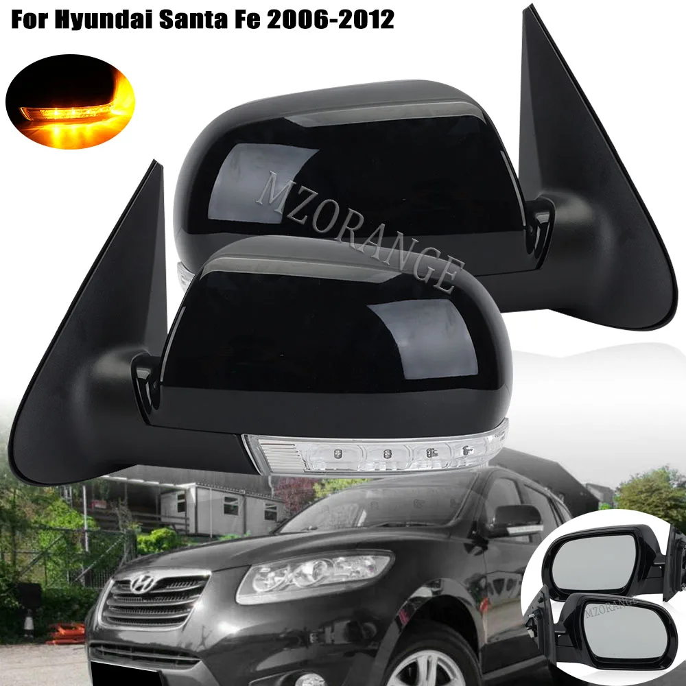 

Side Rearview Mirror assembly For Hyundai Santa Fe Santafe MK2 CM mk2 2007-2012 Rear Mirror Turn Signal Light Electric 5pins