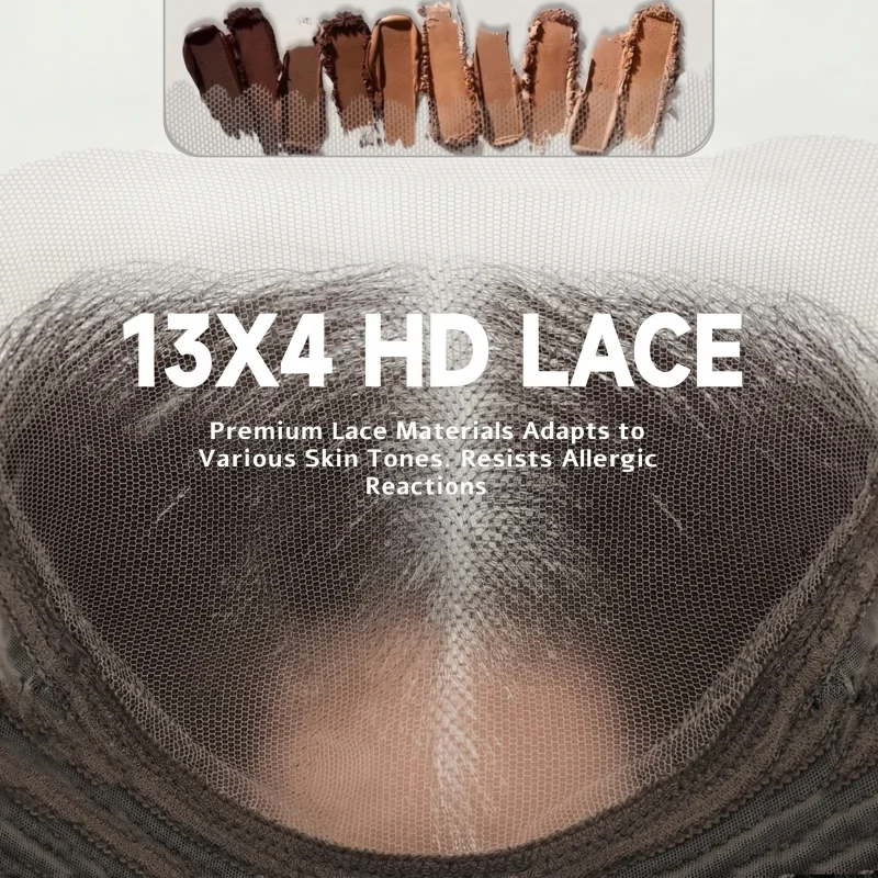 13x4 HD 레이스 프론트 가발 180% 밀도 딥 웨이브 유럽산 인모 가발 글루리스 프리 플러킹 자연스러운 헤어라인 곱슬 가발 (여성용)
