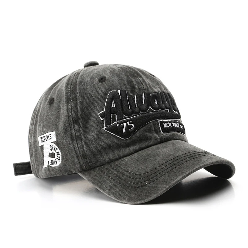 Gewaschene und bestickte Entenzungenmütze für Herren, Outdoor-Mode, Persönlichkeit, Straße, Damen, Sonnenschutz, Baseballmütze – Detail 1
