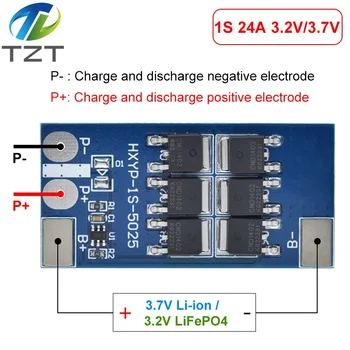 DIYTZT 1S 3.2V 3.7V 24A LiFePO4 Li-Ion Scheda di protezione della batteria al litio BMS PCB PCM pacco cellulare sovraccarico Protezione da sovraccarico