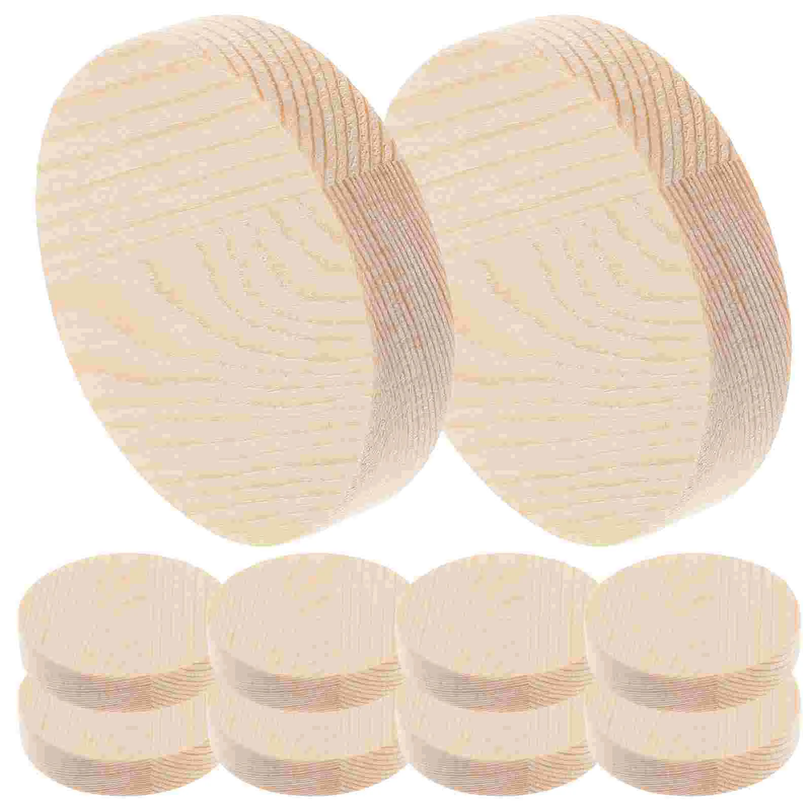 

10PCS Wood Chip DIY Wood Round Circles Tags Painting Decorating Wooden Cutout Pieces for Home Shop 5x1cm