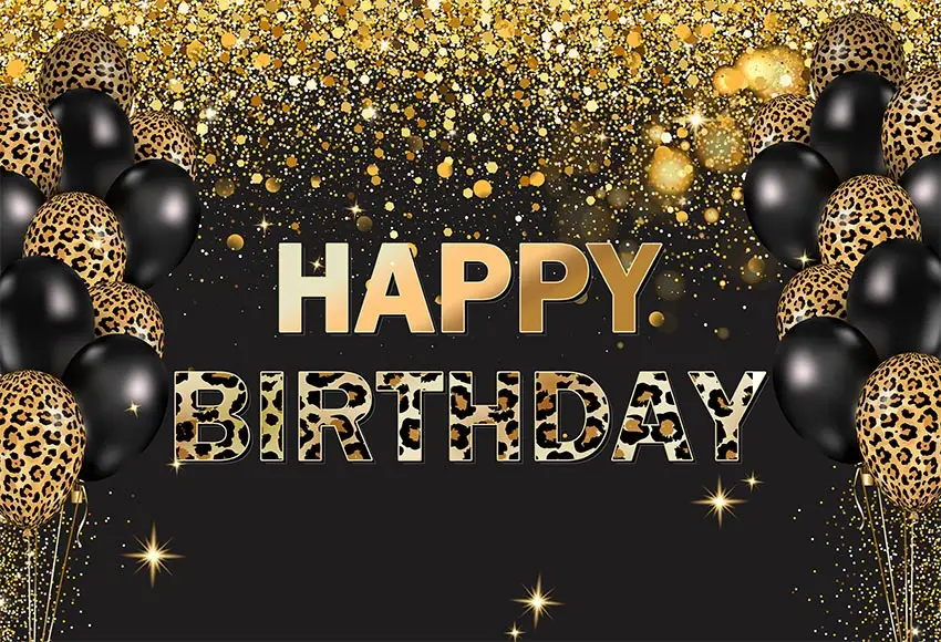 1pc 100*150cm Vinyl Black Gold Diamond Happy Birthday Backdrop, For...