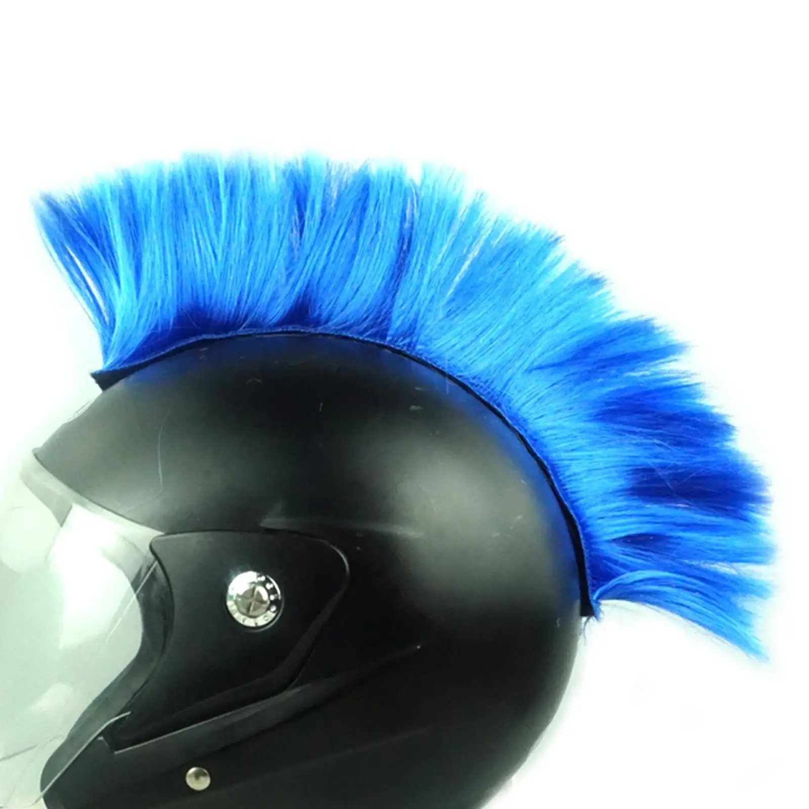 Helmet Wig Synthetic Cockscomb Hairpiece Motorcycle Helmet Accessory Retro Punk Mohawk for Biker Cosplay Party