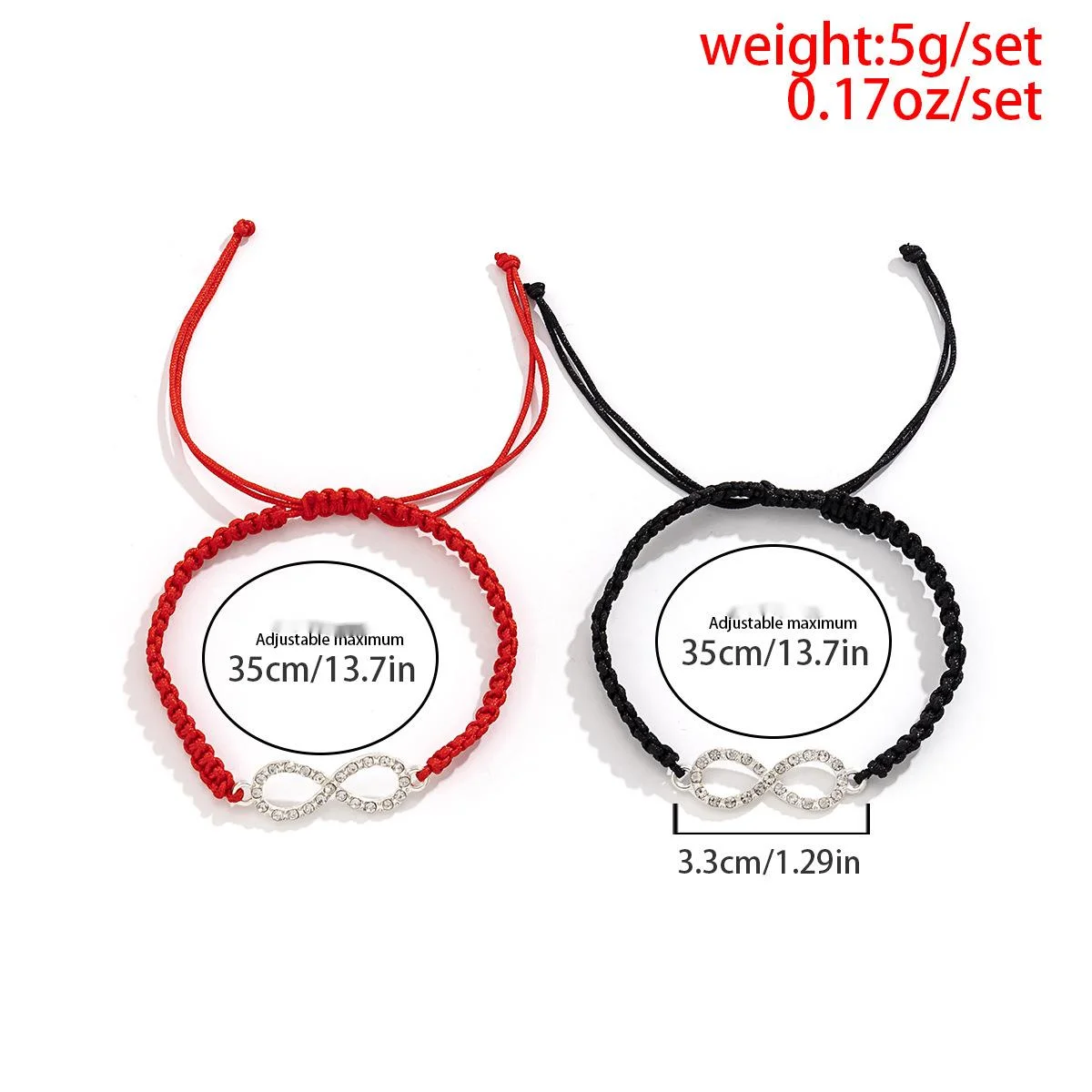 Bijoux minimalistes de style ethnique numérique couple tissé avec bracelet en acrylique transparent réglable_voghion.com