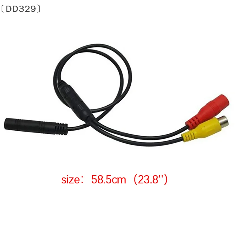 〔DD329〕1Pcs Car Reverse Backup Rear View Camera 4-Pin Male Connector To RCA Wire Power Harness Adapter Car Accessories