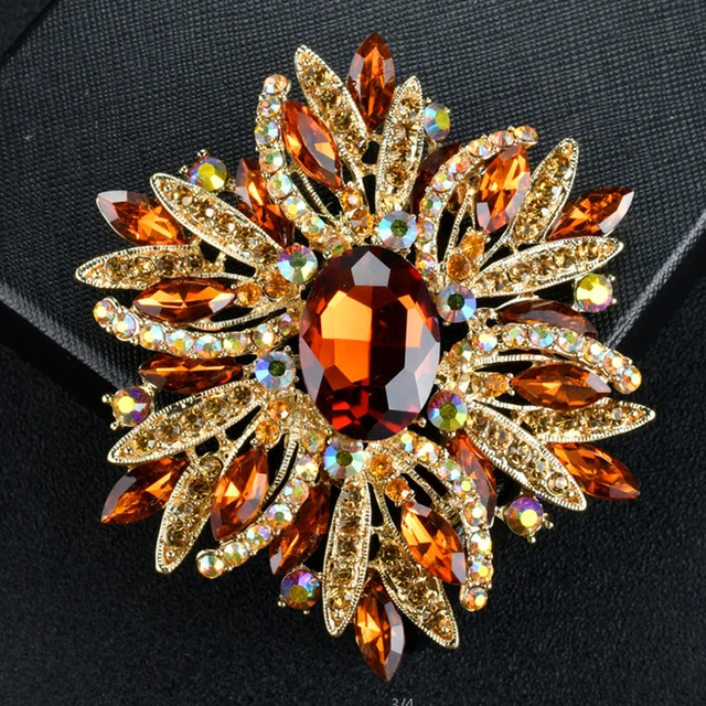 Women Jewelry Brooch Pin Crystal Rhinestone Imitation Pearl Flower Brooches  29US