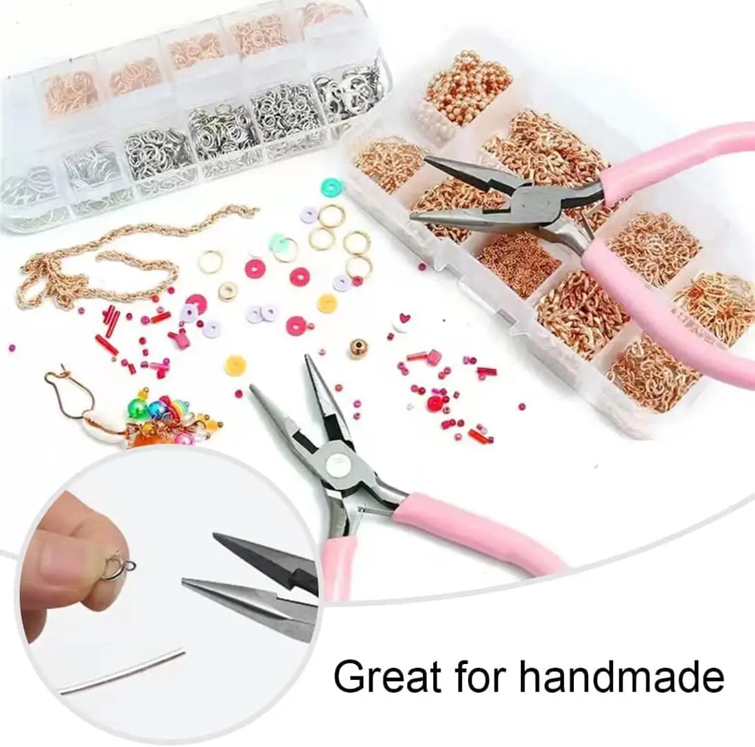 둥근 코가 있는 다기능 미니 펜치 1개, DIY 수제 비즈 장식 펜치, 수제 펜치, 보석용 타이거 펜치