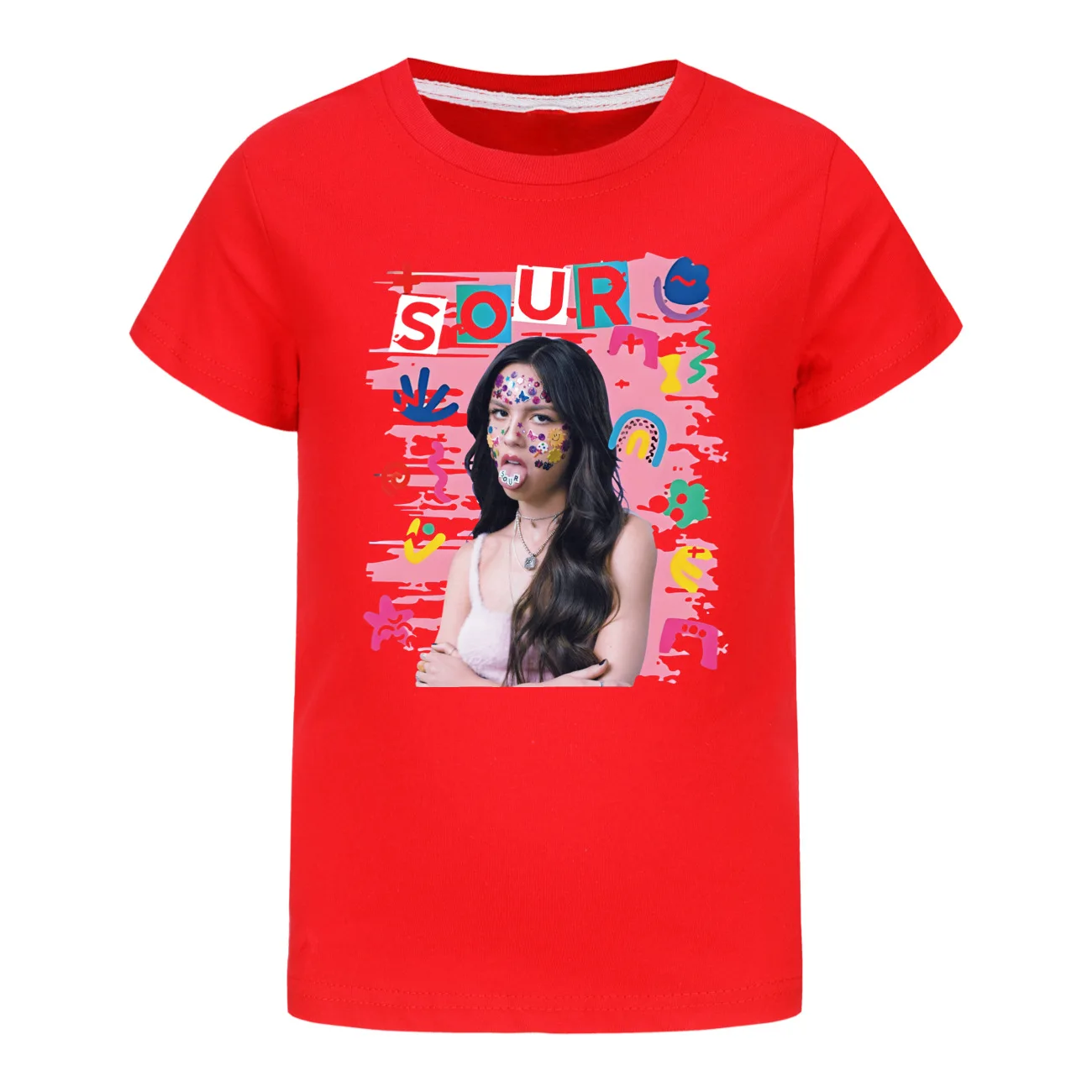 New Summer Girls Boys O-Olivia Cool R-Rodrigo Singer T-shirt Fashion Short Sleeve Clothing Children Cartoon Tee Cotton For Kids 2