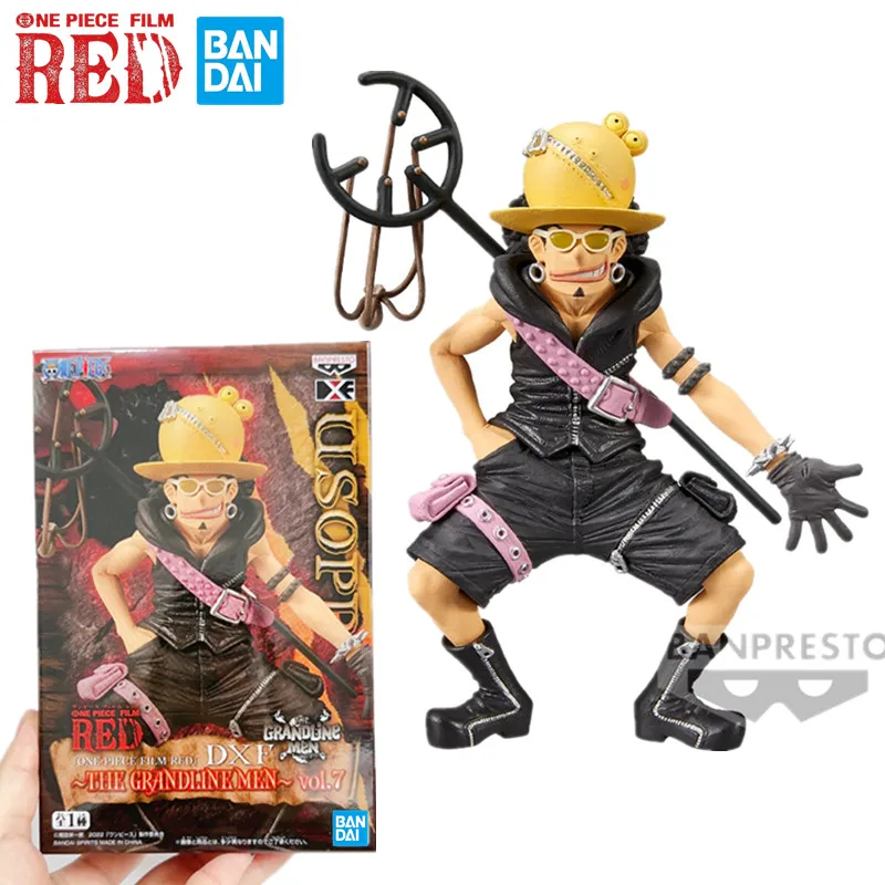 

Original Bandai Banpresto One Piece Usopp Anime Figure Dxf Film Red Action Model PVC Action Figurine Statue Collectible Toy Gift