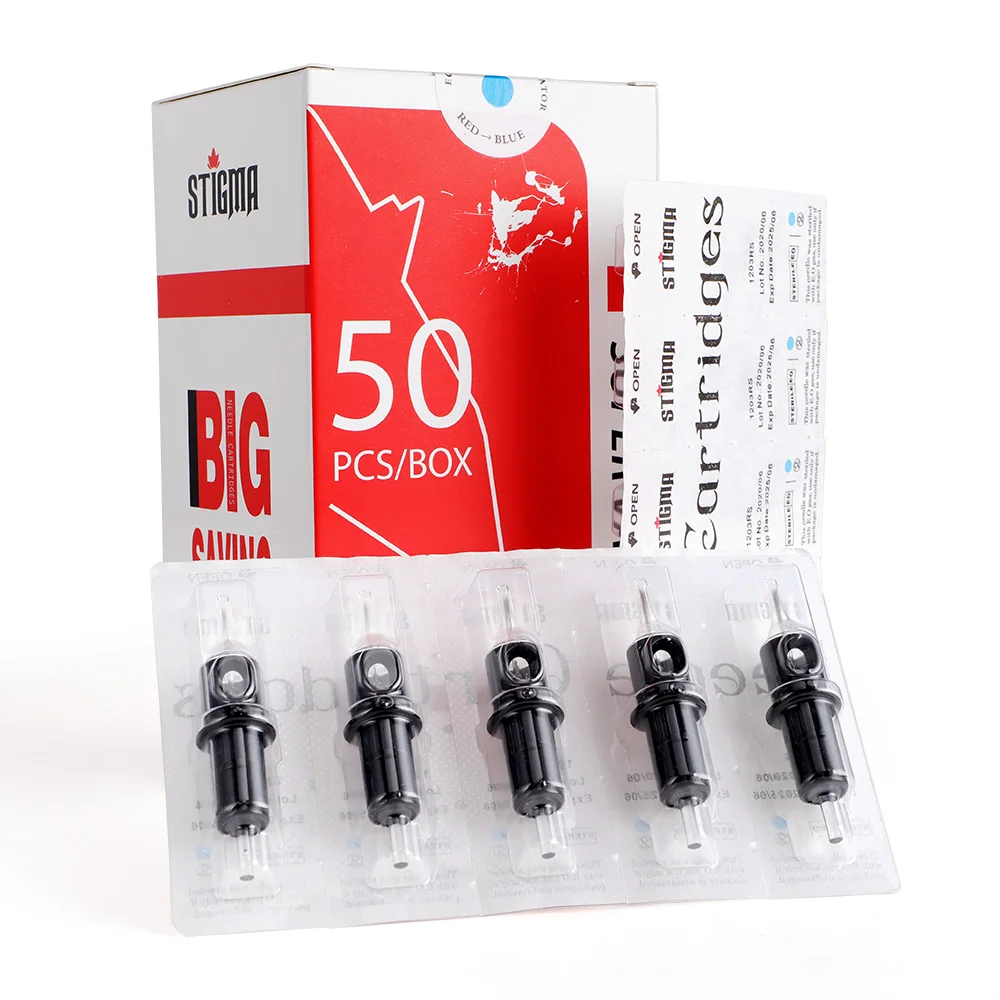 QUELLE/STIGMA Tattoo Cartridge Needles 20/50PCS Disposable Bugpin Round Magnum Shader X-Taper Revolution Tattoo Supplies
