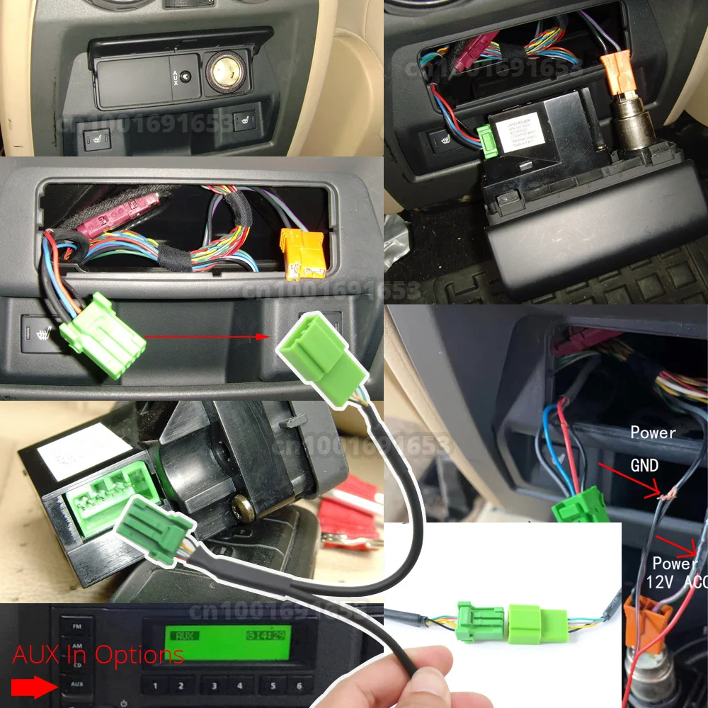 Автомобильный радиоприемник Bluetooth 5,0, аудио, 6 контактов, зеленый  разъем Aux In Jack, микрофонный адаптер, кабель для Land Rover Discovery 3  ...
