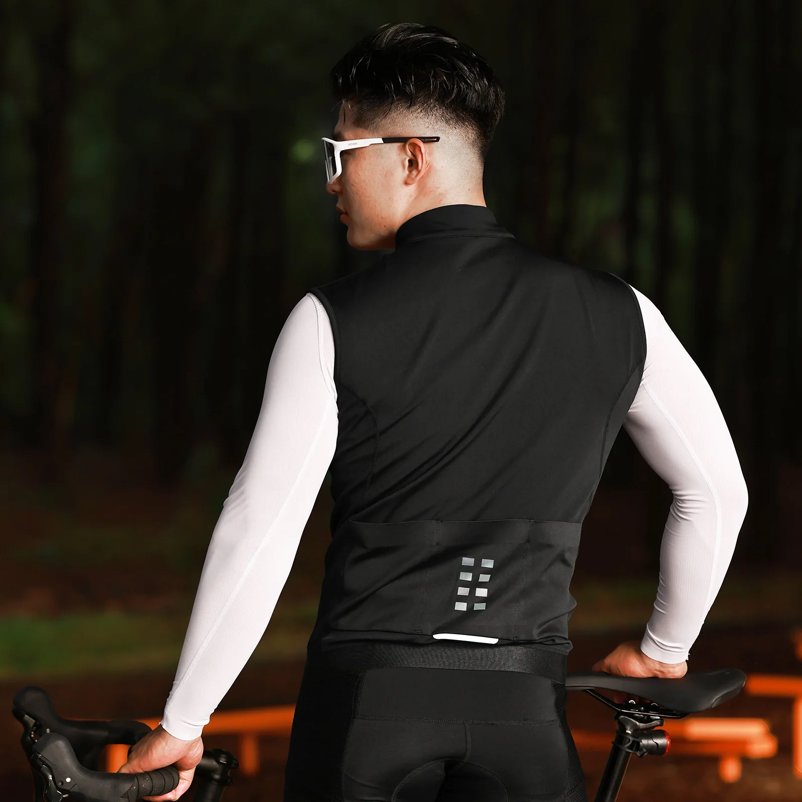 WOSAWE 가을/겨울 사이클링 플리스 안감 조끼 방풍 및 방한 따뜻한 로드 바이크 사이클링 재킷