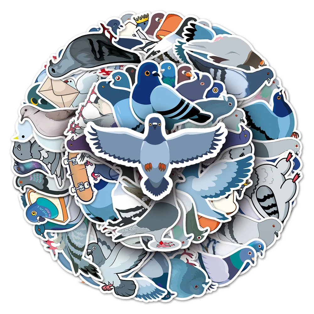 50pcs Cartoon Bird Pigeon Dove Stickers For Laptop Ipad Stationery Suitcase Vintage DIY Sticker Scrapbooking Supplies Aesthetic - Image 2