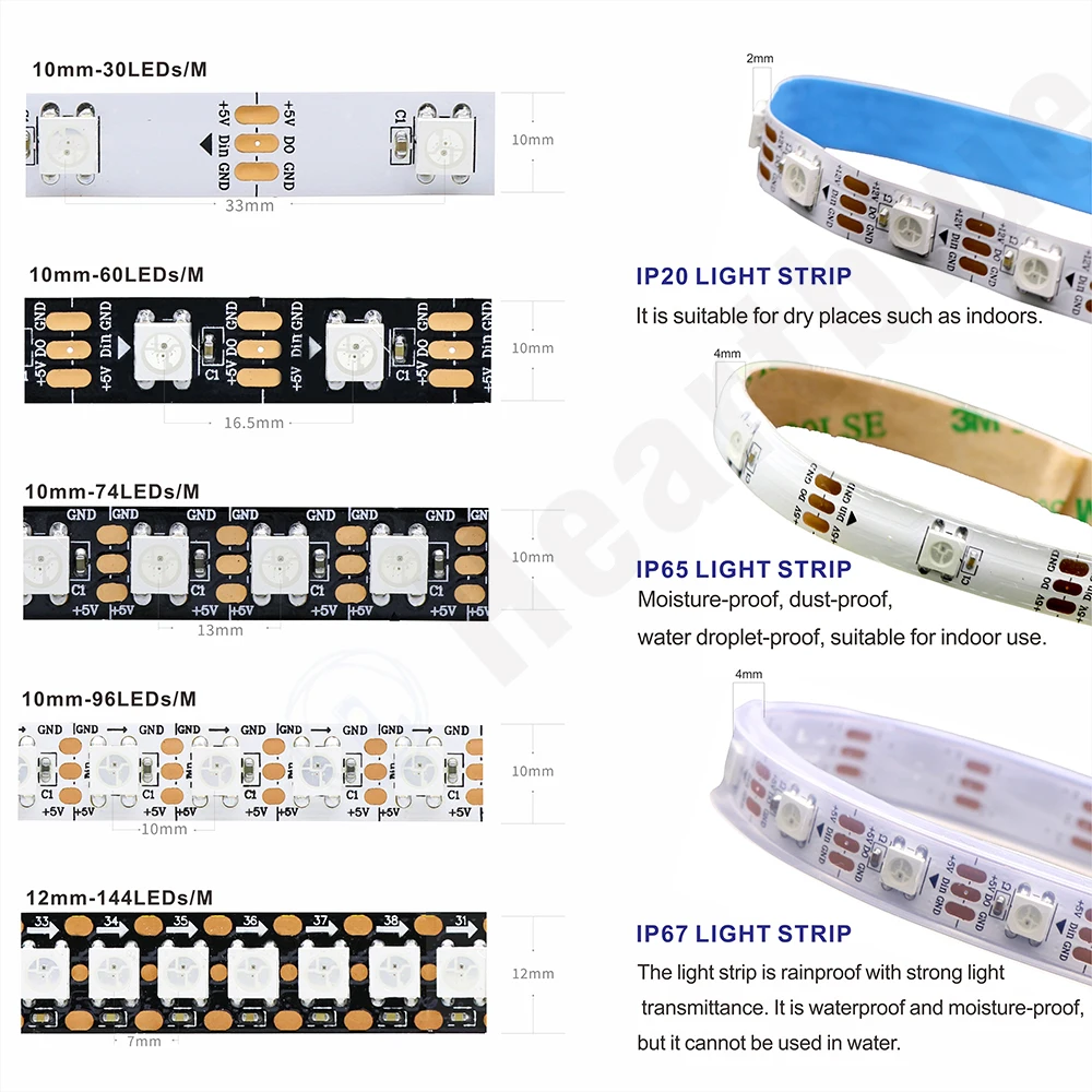 Vibrant Color-Changing Programmable LED Light Strips