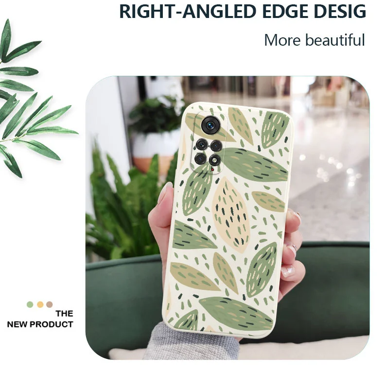 Verdant Green Leaf Phone Case For Xiaomi Redmi Note 11 11S 11T 10 10A 10T 10S 9T 9 8 7 Pro Plus 10C 9A 9C 9T 4G 5G Cover