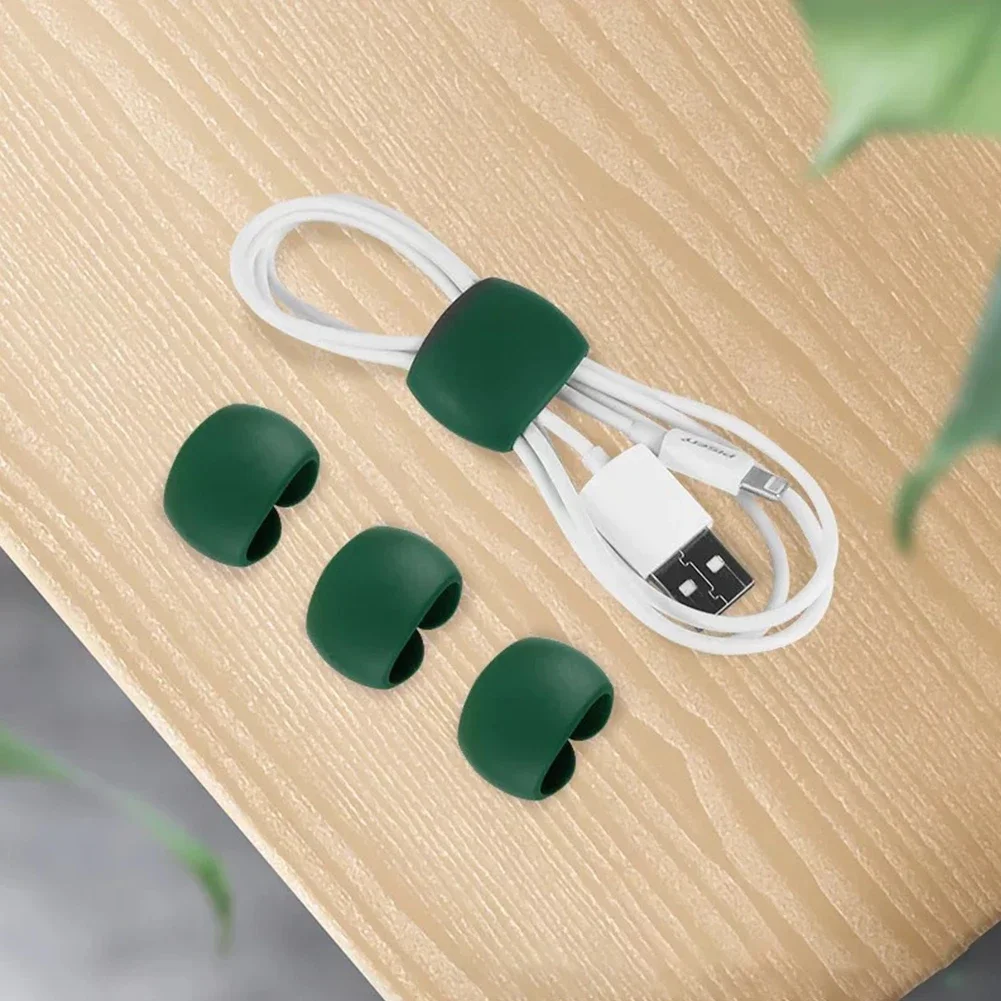 10pcs Cable Manager Clips Silicone Wire Cord Protector Cable Winder Organizer Clips Headphone Organizer Supplies cable organizer cable protector cable clip