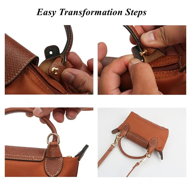 Bag Strap Bag Transformation Accessories For Longchamp Mini Bag Genuine Leather Shoulder Strap Crossbody Belt Straps 2