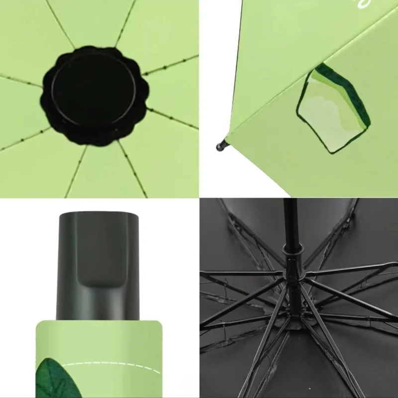 Automatic Sun Umbrella Outdoor Rubber Folding UV Sunshade Rain and Shine