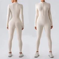Warm Thin Fleece Jumpsuits Women's Tracksuit Winter One-Piece Sports Suit Black Fitness Jumpsuit Long Sleeves Workout Bodysuit - Image 3