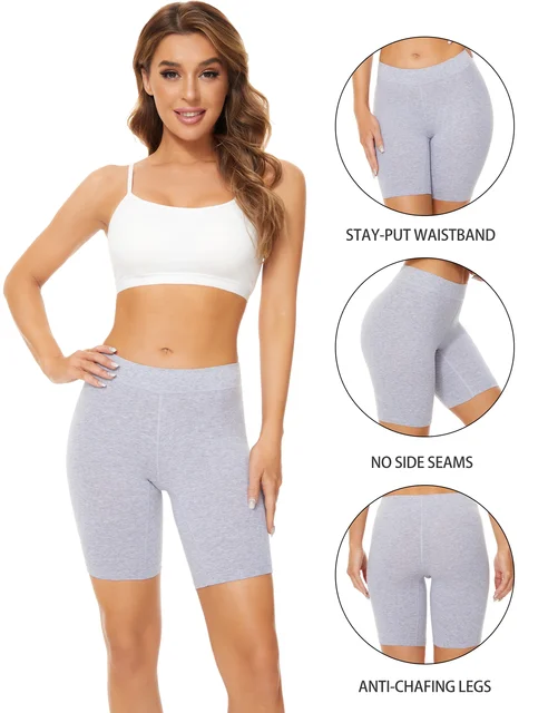 POKARLA Womens Cotton Boxer Shorts Underwear High Waisted Briefs Anti Chafing Biker Shorts(Regular & Plus Size) for Work Sports 2